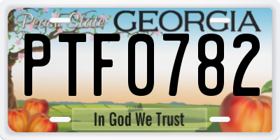 GA license plate PTF0782