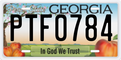GA license plate PTF0784