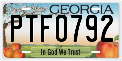 GA license plate PTF0792