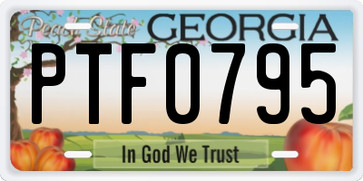 GA license plate PTF0795