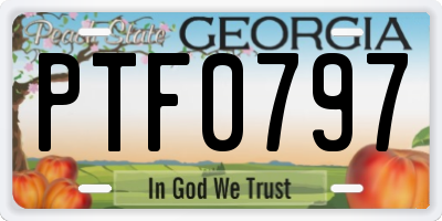 GA license plate PTF0797