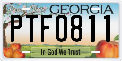 GA license plate PTF0811