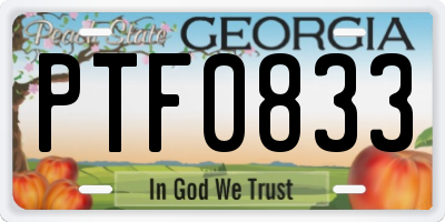 GA license plate PTF0833