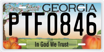 GA license plate PTF0846