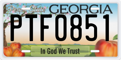 GA license plate PTF0851