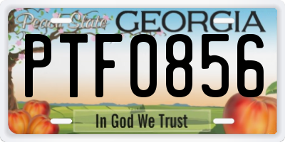 GA license plate PTF0856