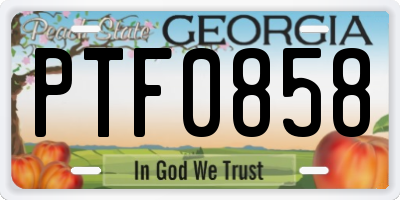 GA license plate PTF0858