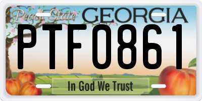 GA license plate PTF0861
