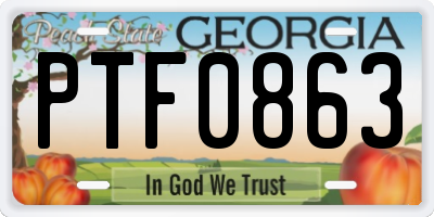 GA license plate PTF0863