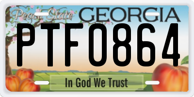 GA license plate PTF0864