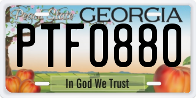 GA license plate PTF0880