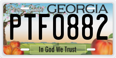 GA license plate PTF0882