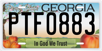 GA license plate PTF0883