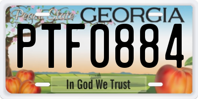 GA license plate PTF0884