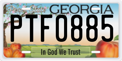 GA license plate PTF0885