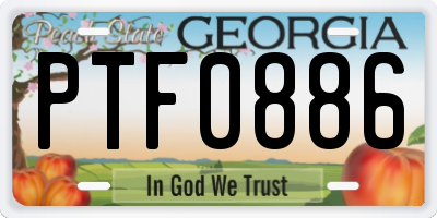 GA license plate PTF0886