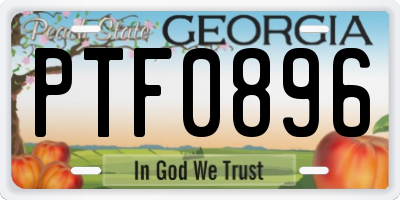 GA license plate PTF0896