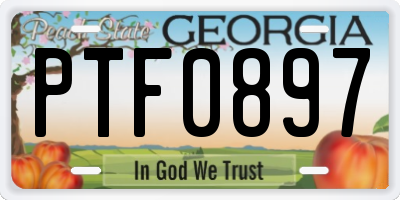 GA license plate PTF0897
