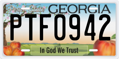 GA license plate PTF0942