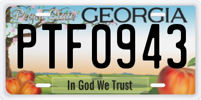 GA license plate PTF0943