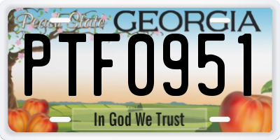 GA license plate PTF0951