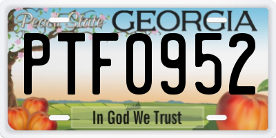 GA license plate PTF0952