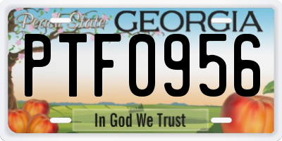 GA license plate PTF0956