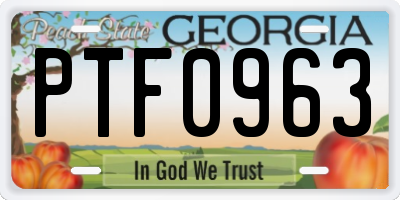 GA license plate PTF0963