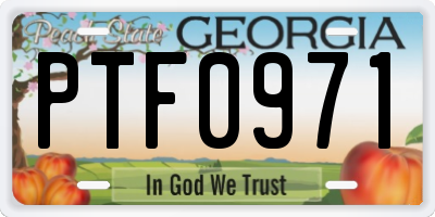 GA license plate PTF0971