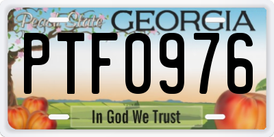 GA license plate PTF0976