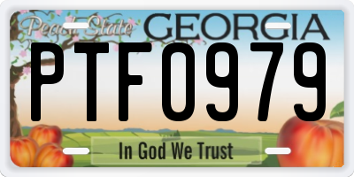 GA license plate PTF0979