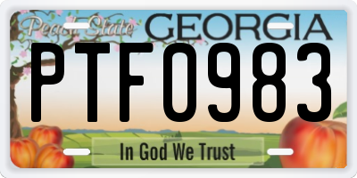 GA license plate PTF0983