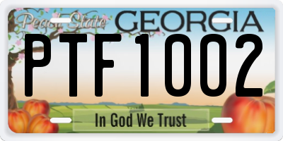 GA license plate PTF1002
