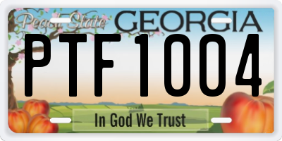 GA license plate PTF1004