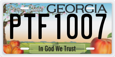GA license plate PTF1007