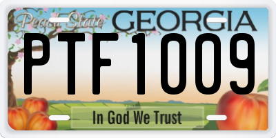 GA license plate PTF1009