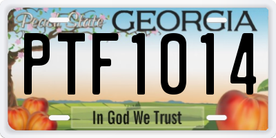 GA license plate PTF1014