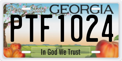 GA license plate PTF1024