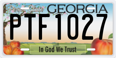 GA license plate PTF1027