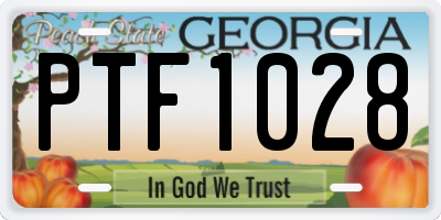 GA license plate PTF1028