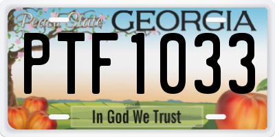 GA license plate PTF1033