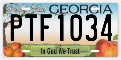 GA license plate PTF1034