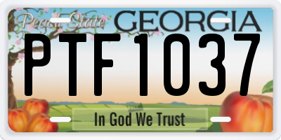 GA license plate PTF1037