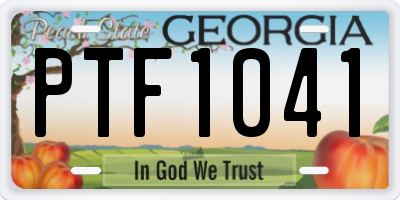 GA license plate PTF1041