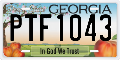 GA license plate PTF1043