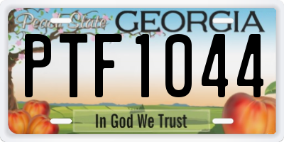 GA license plate PTF1044