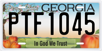 GA license plate PTF1045