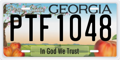 GA license plate PTF1048