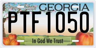 GA license plate PTF1050
