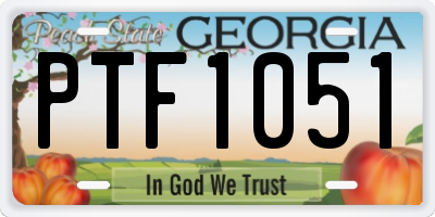 GA license plate PTF1051